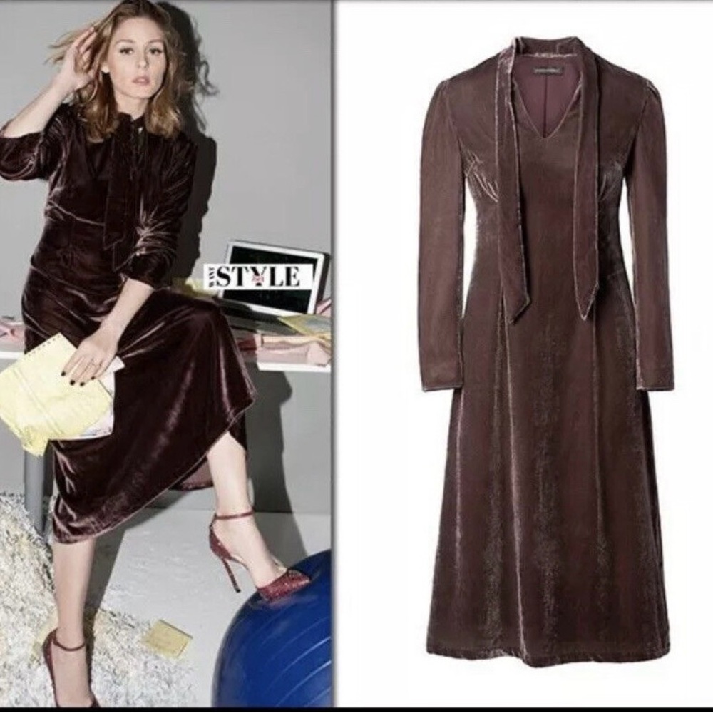 Banana Republic x Olivia Palermo Black Velvet Dress